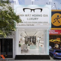 Không gian nội thất thiết kế cửa hàng kính mắt Hoàng Gia ấn tượng